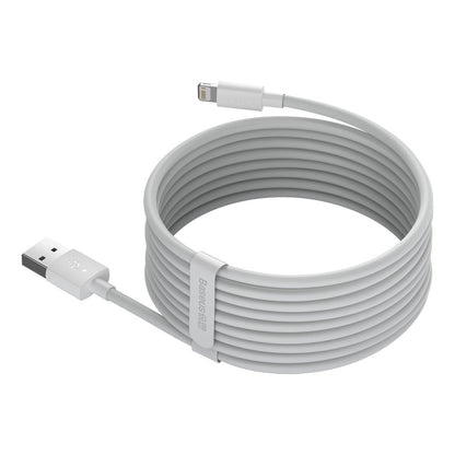 Baseus Simple Wisdom Data Cable Kit USB to Lightning 2.4A (2PCS/Set）1.5m White - Product Image 3
