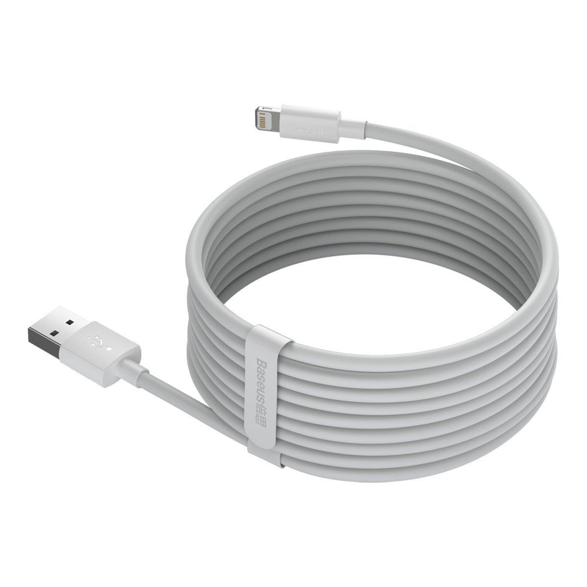 Baseus Simple Wisdom Data Cable Kit USB to Lightning 2.4A (2PCS/Set）1.5m White - Product Image 3