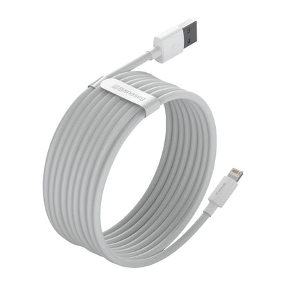 Baseus Simple Wisdom Data Cable Kit USB to Lightning 2.4A (2PCS/Set）1.5m White - Product Image 4