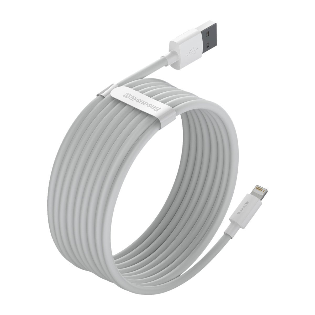 Baseus Simple Wisdom Data Cable Kit USB to Lightning 2.4A (2PCS/Set）1.5m White - Product Image 4