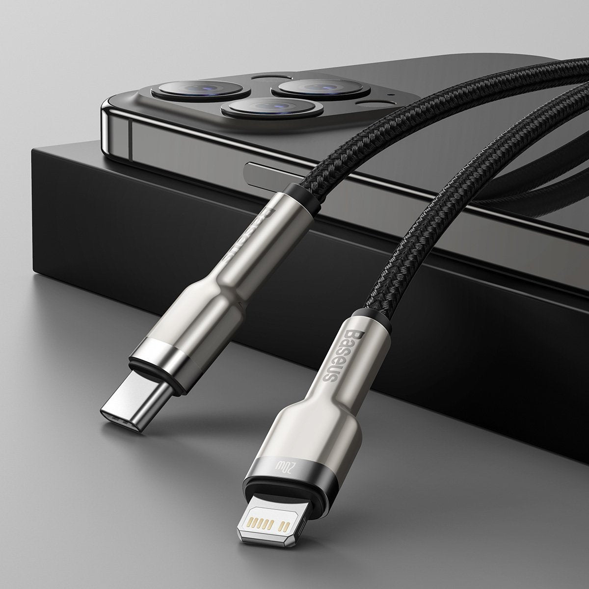 USB-C cable for Lightning Baseus Cafule, PD, 20W, 1m (black) - Product Image 12