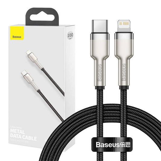 USB-C cable for Lightning Baseus Cafule, PD, 20W, 1m (black) - Product Image 1