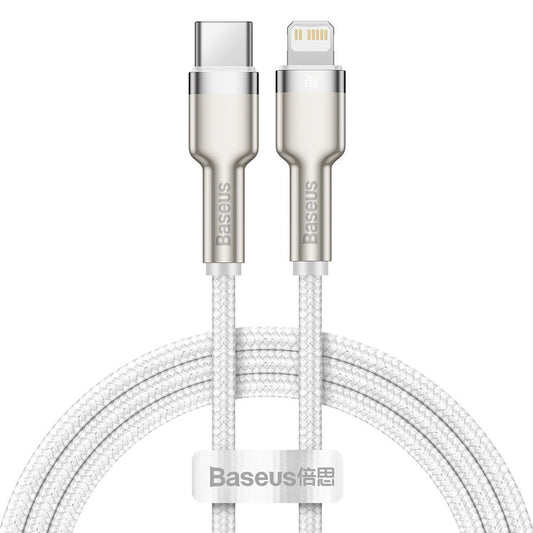 USB-C cable for Lightning Baseus Cafule, PD, 20W, 1m (white) - Product Image 2