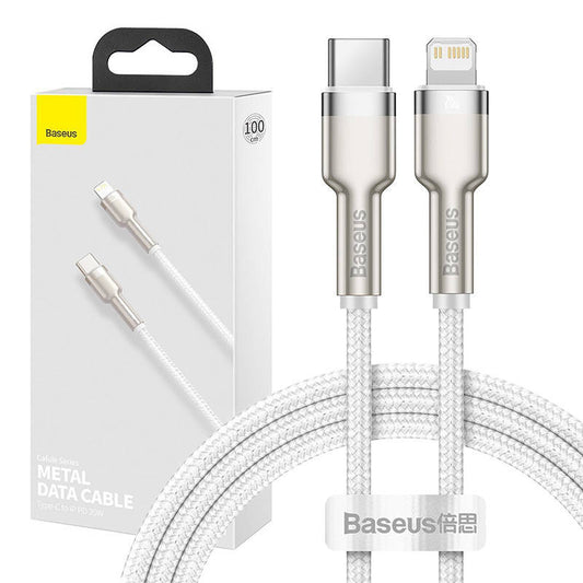 USB-C cable for Lightning Baseus Cafule, PD, 20W, 1m (white) - Product Image 1