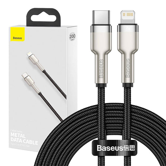 USB-C cable for Lightning Baseus Cafule, PD, 20W, 2m (black) - Product Image 1