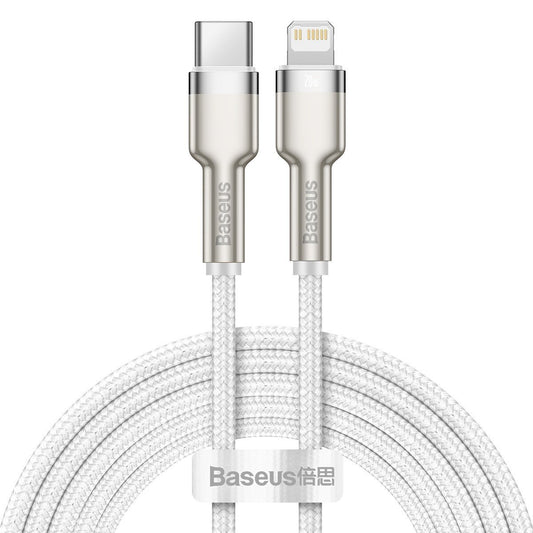 USB-C cable for Lightning Baseus Cafule, PD, 20W, 2m (white) - Product Image 1