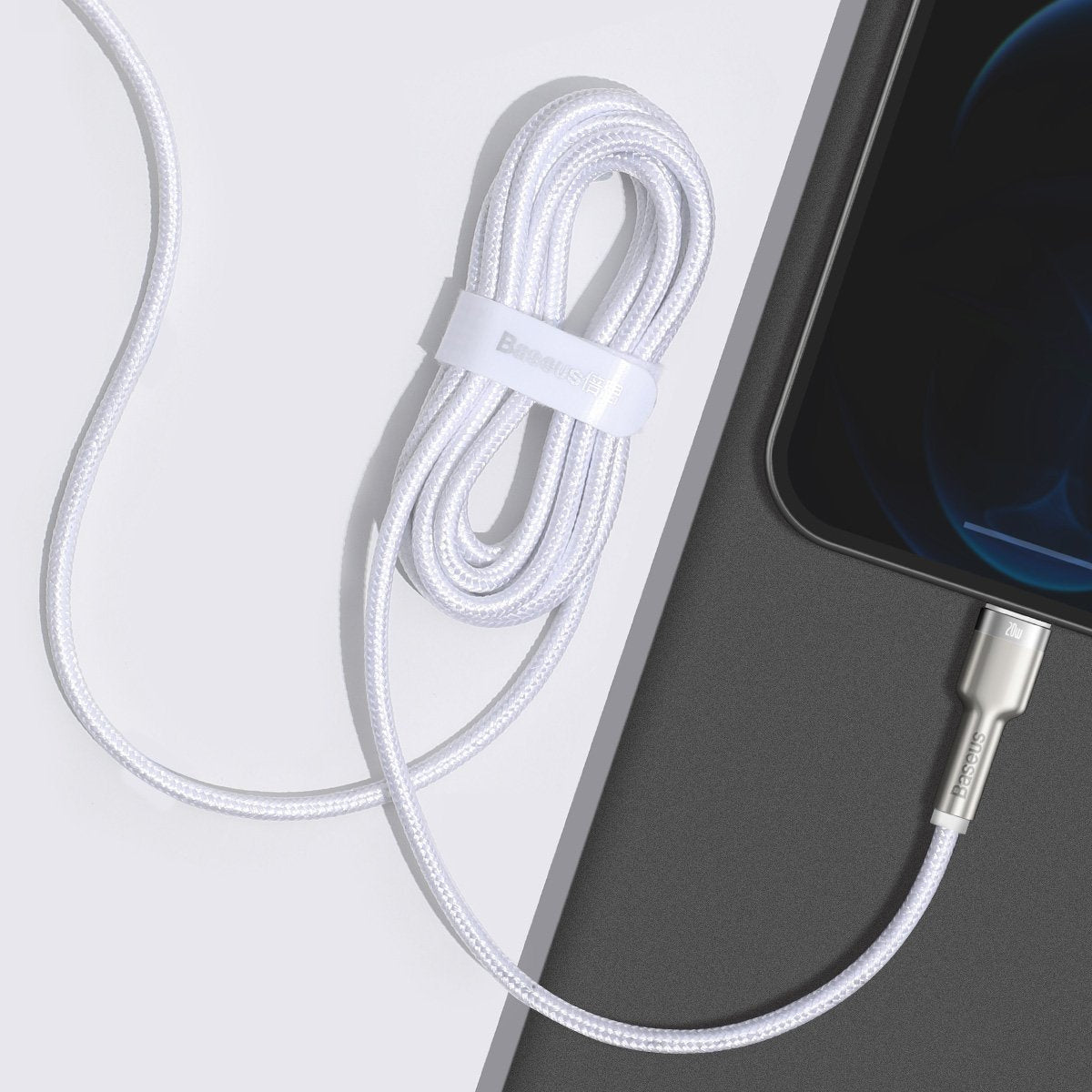 USB-C cable for Lightning Baseus Cafule, PD, 20W, 2m (white) - Product Image 10