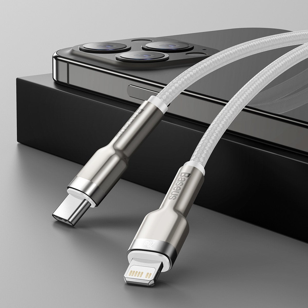 USB-C cable for Lightning Baseus Cafule, PD, 20W, 2m (white) - Product Image 11