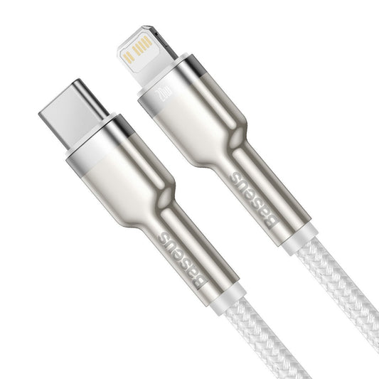 USB-C cable for Lightning Baseus Cafule, PD, 20W, 2m (white) - Product Image 2