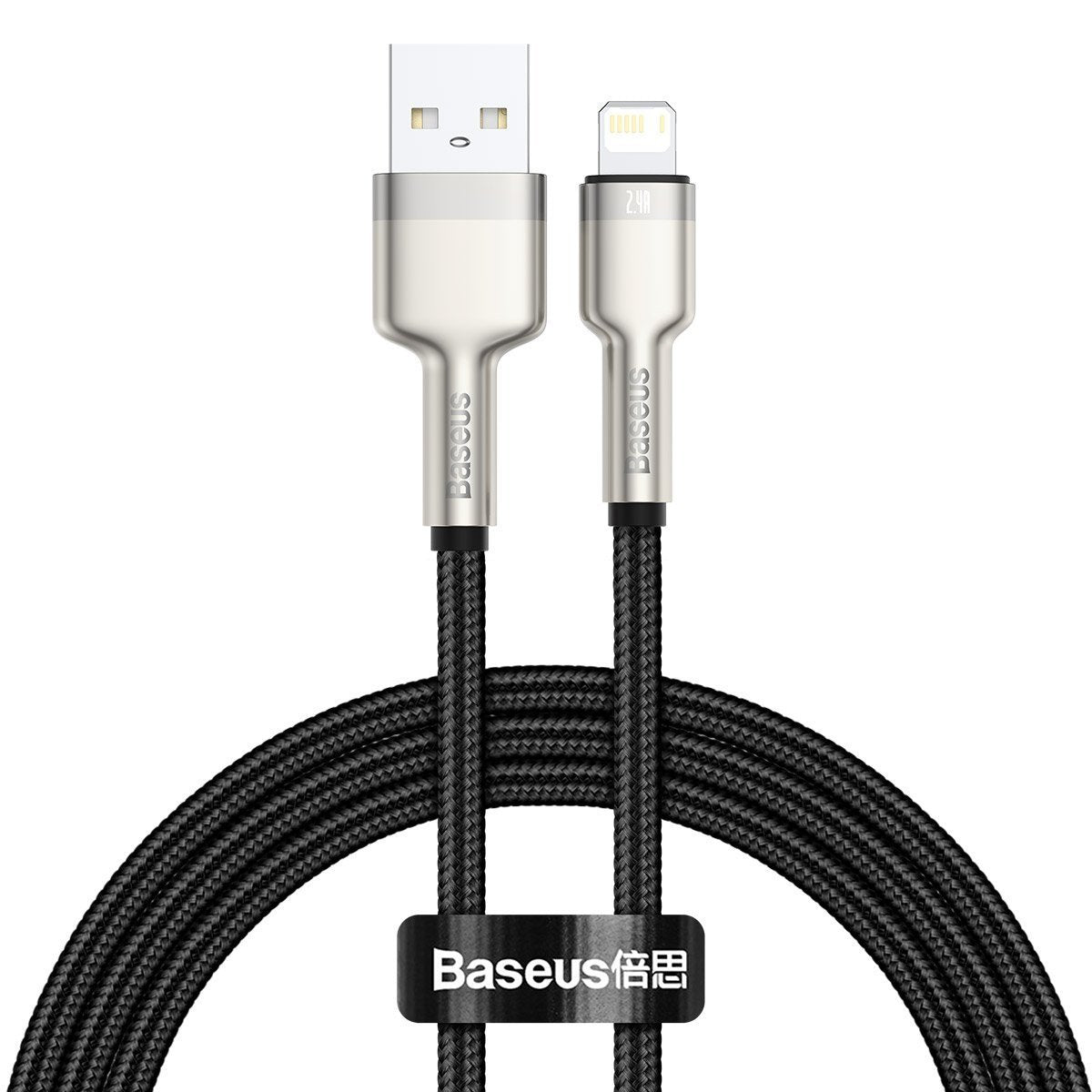 USB cable for Lightning Baseus Cafule, 2.4A, 1m (black) - Product Image 2