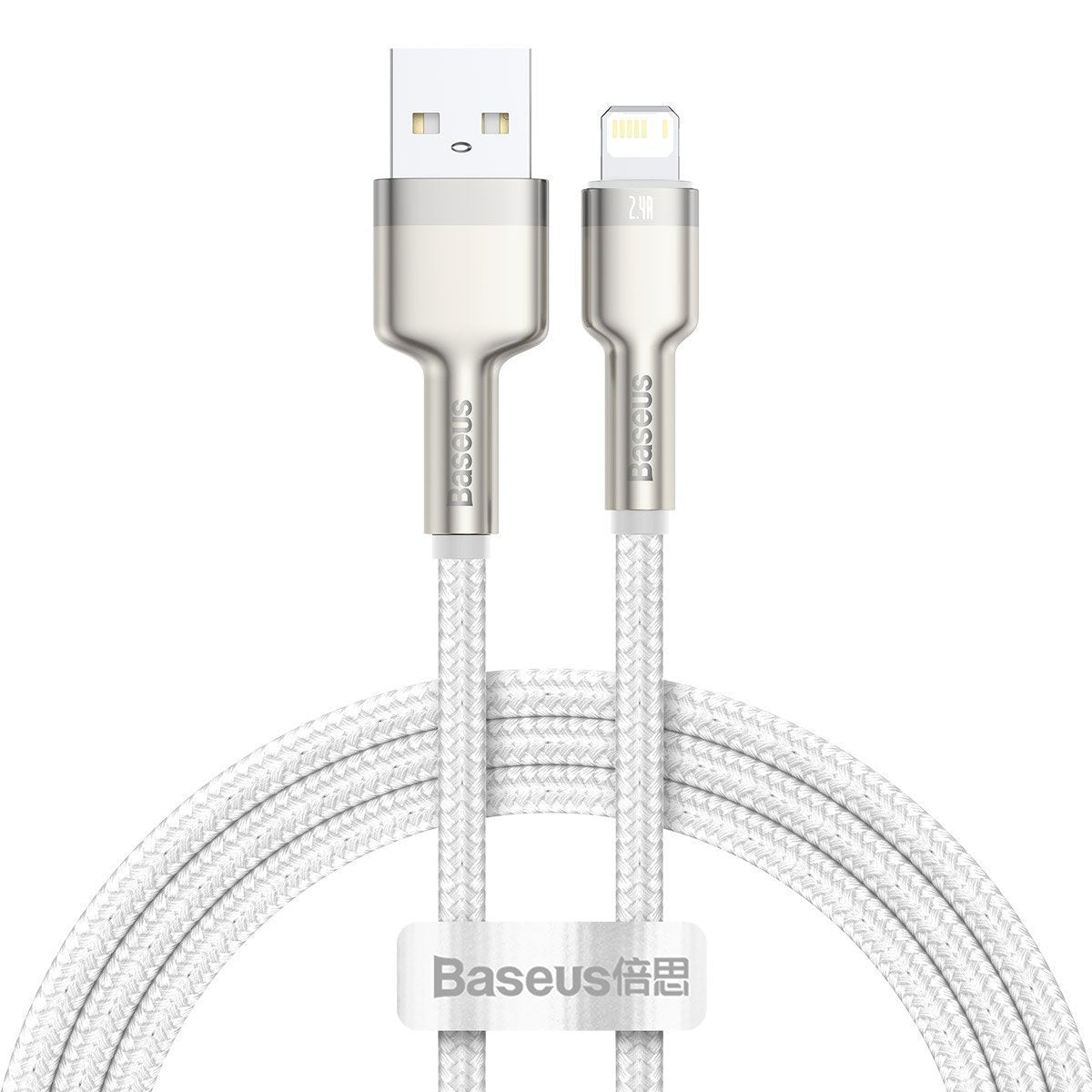 USB cable for Lightning Baseus Cafule, 2.4A, 1m (white) - Product Image 2