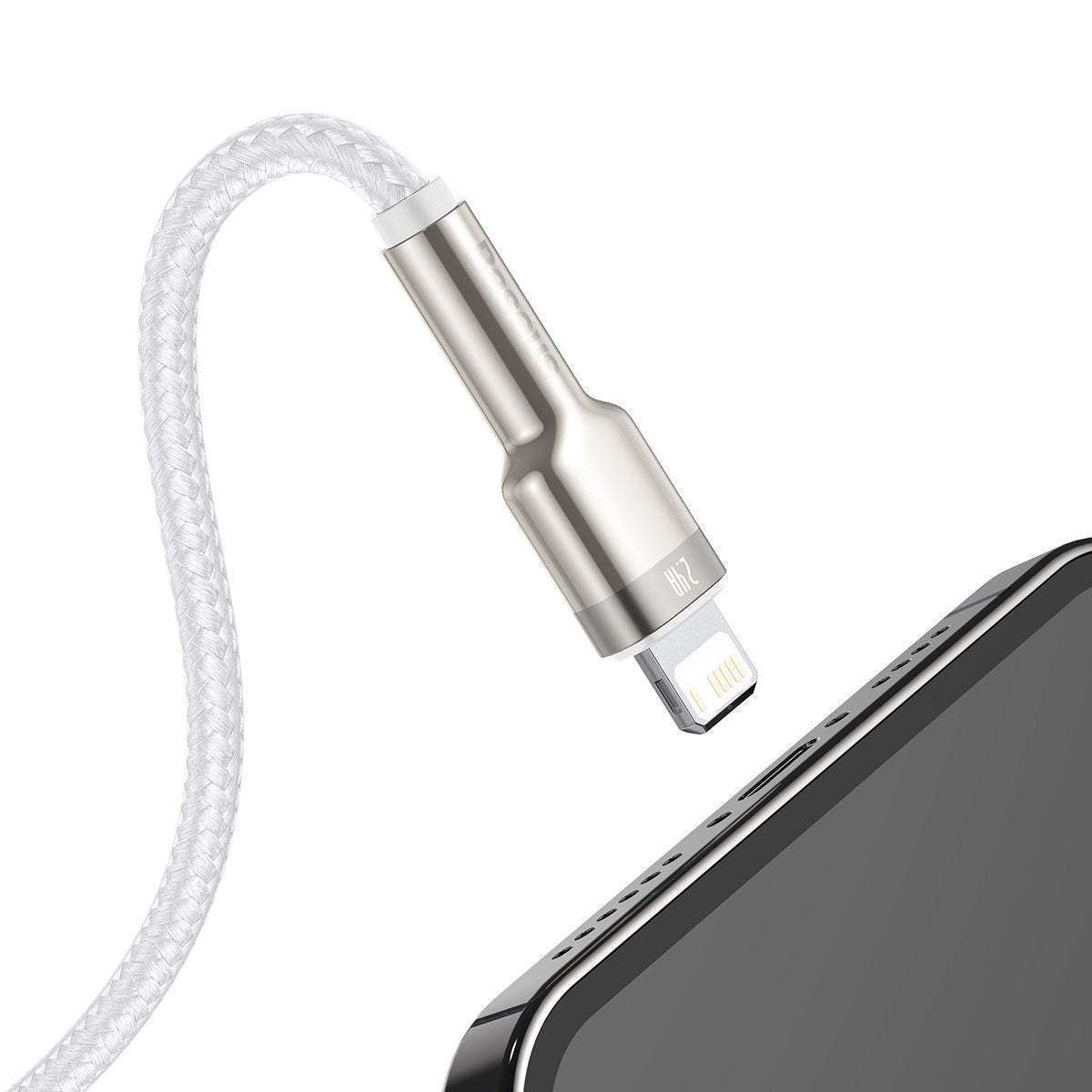 USB cable for Lightning Baseus Cafule, 2.4A, 1m (white) - Product Image 9