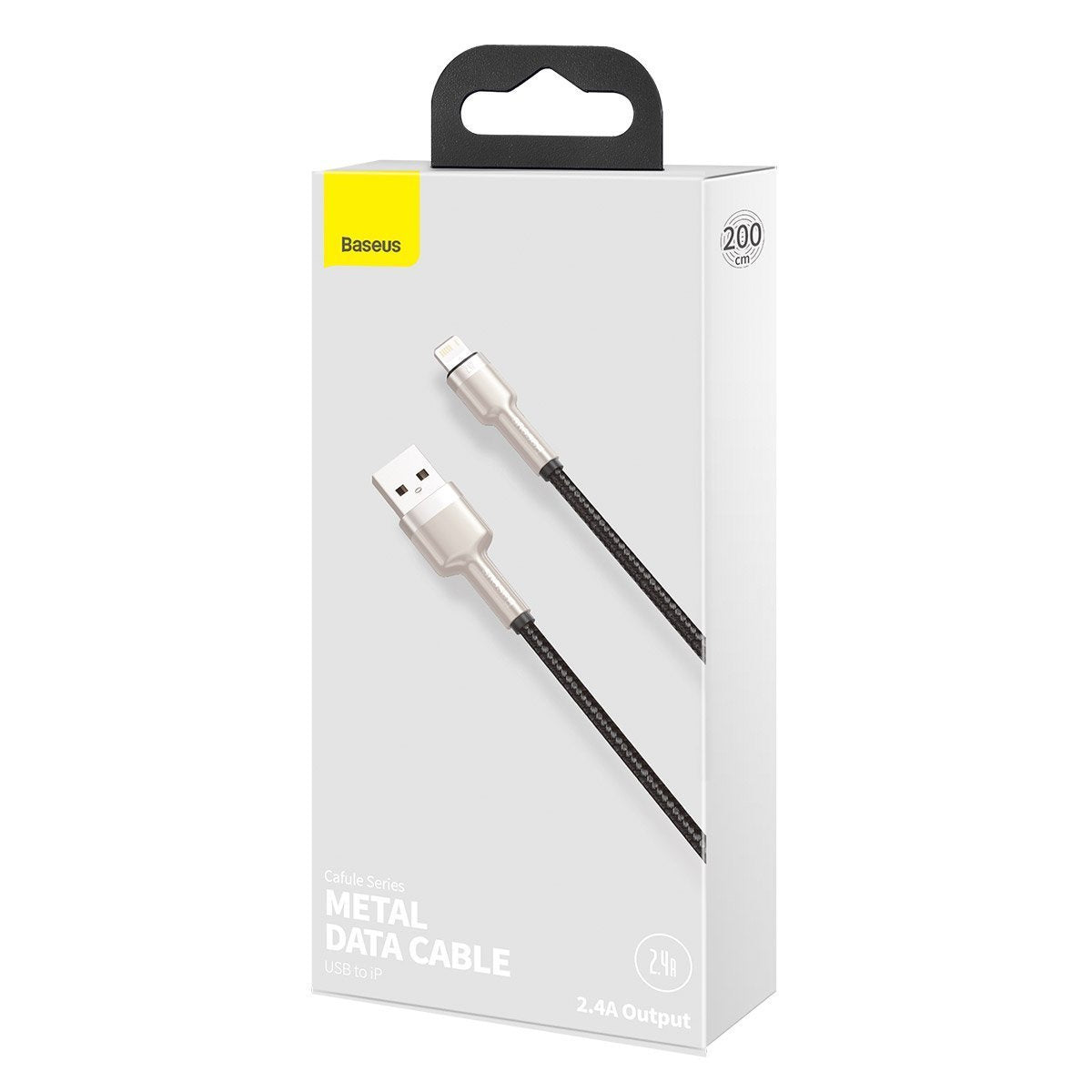 USB cable for Lightning Baseus Cafule, 2.4A, 2m (black) - Product Image 10
