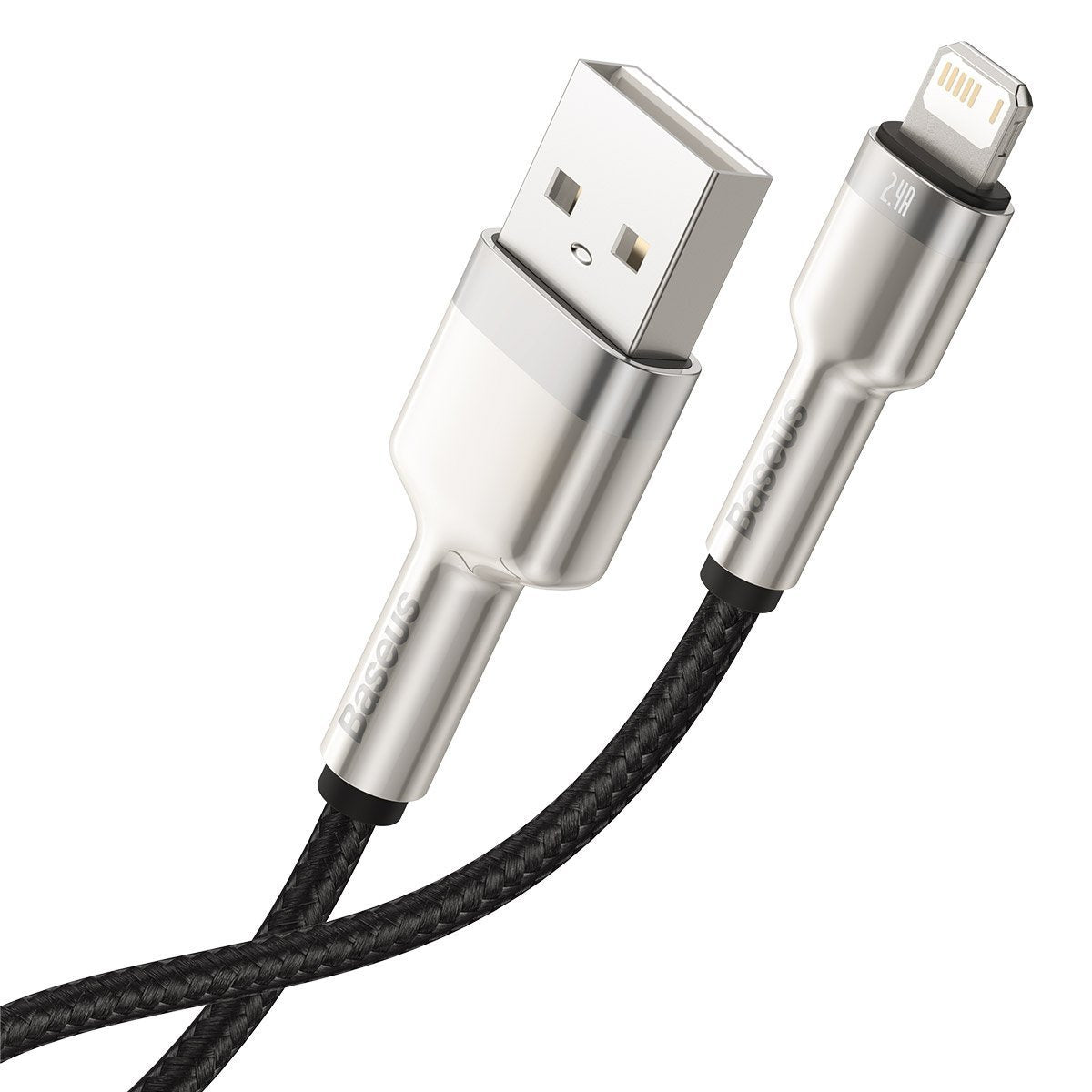 USB cable for Lightning Baseus Cafule, 2.4A, 2m (black) - Product Image 2