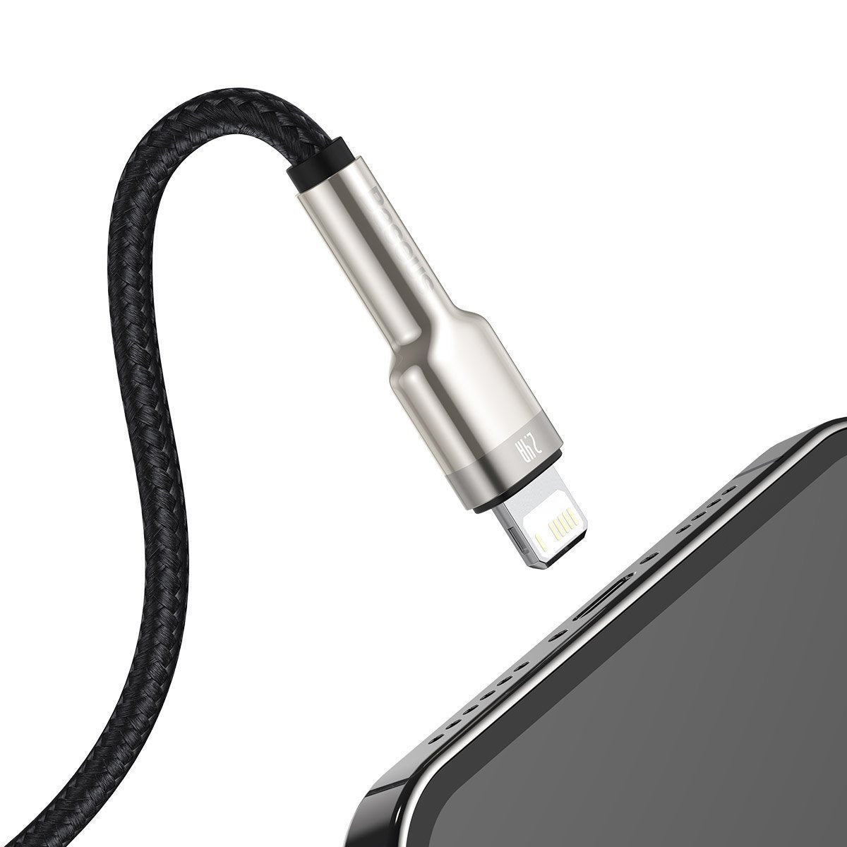 USB cable for Lightning Baseus Cafule, 2.4A, 2m (black) - Product Image 7