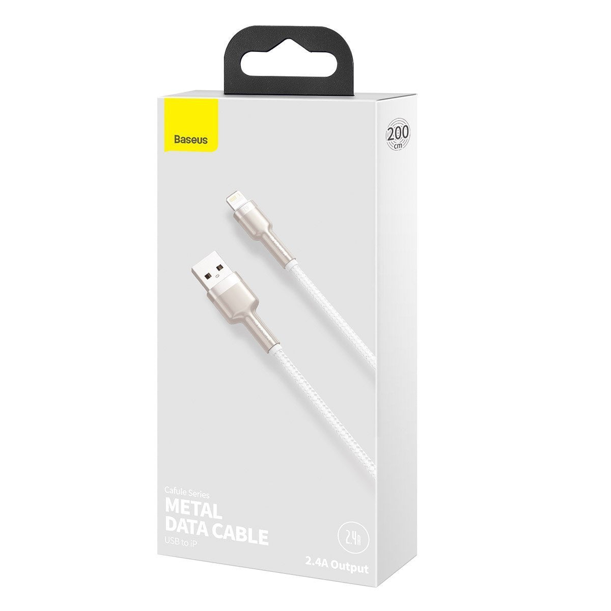 USB cable for Lightning Baseus Cafule, 2.4A, 2m (white) - Product Image 7