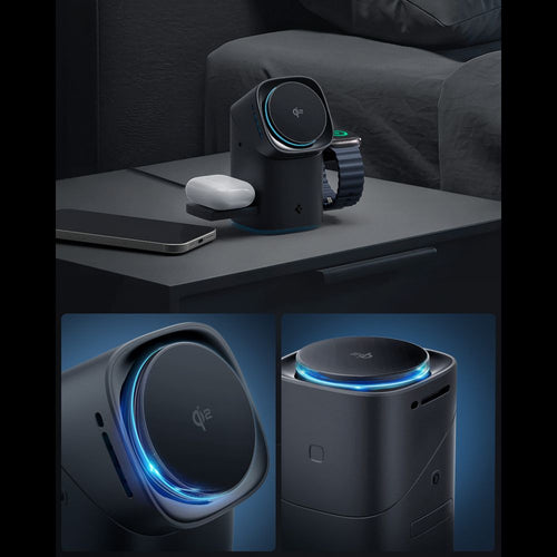 Spigen Essential EF223MS 3-in-1 QI2 Wireless Charger - Black