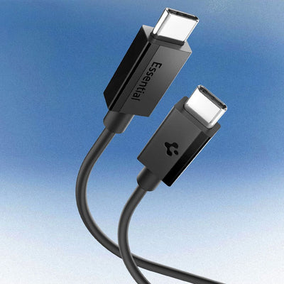 Spigen EB6020CC 60W Cable + USB-C / USB-C Cable 200 cm - Black