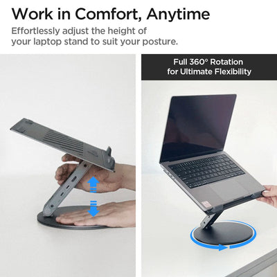 Spigen LD204H Stand + Hub 6-in-1 - Gray