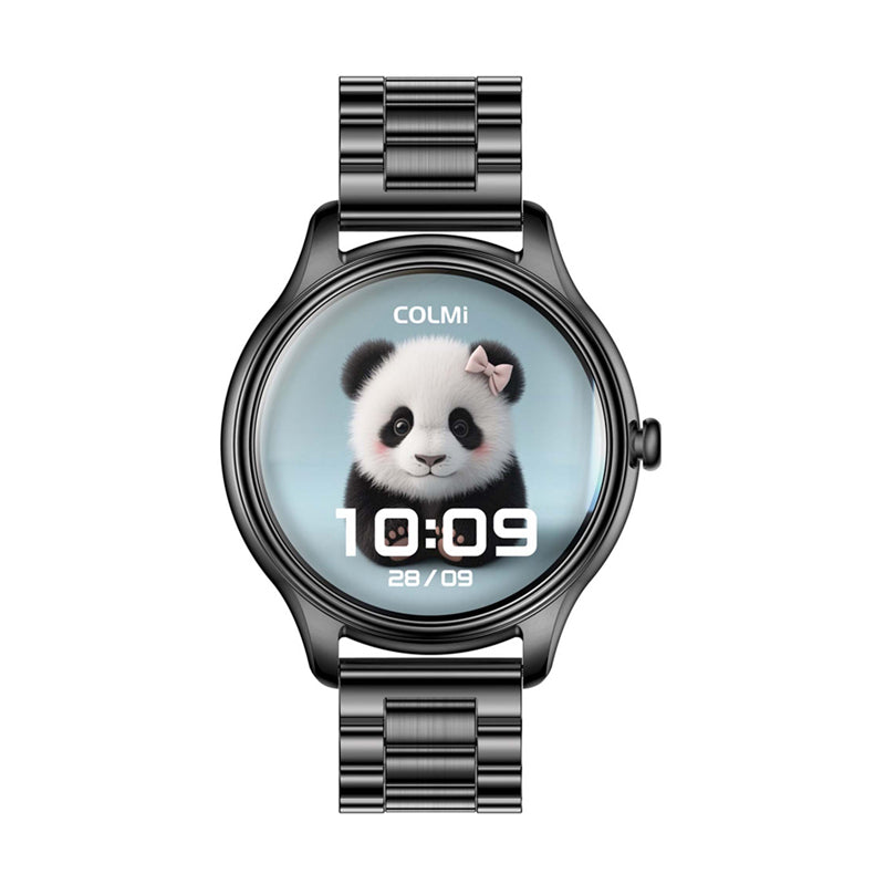 COLMI L28 Smart Watch (black + black steel strap) - Image 1