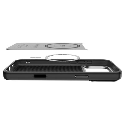 Spigen Enzo Aramid &quot;T&quot; MagSafe Case for iPhone 17 Pro - Black and Silver