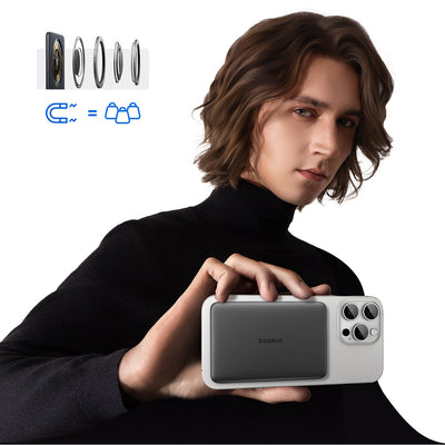 Baseus PicoGo AM41 Ultra-Slim 5000mAh 20W MagSafe Compatible Power Bank with Baseus Simple USB-C 60W 30cm Cable - Black