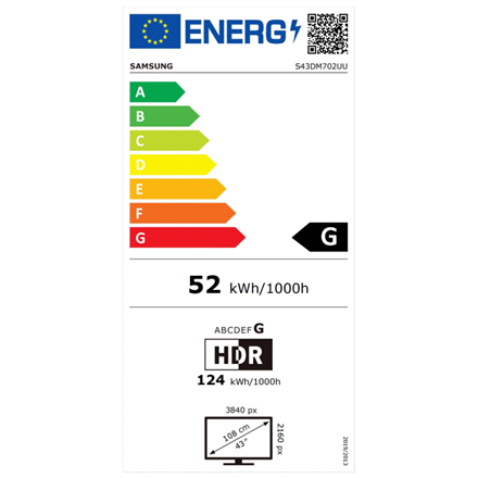 Samsung | LS43DM702UUXDU | 43 " | VA | 4K | 16:9 | 60 Hz | 4 ms | 3840 x 2160 pixels | 300 cd/m² | HDMI ports quantity 2
