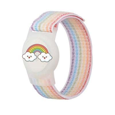 AirTag Case with Strap for Kids Nylon Wristband - with Rainbow Colored Strap — Hurtel