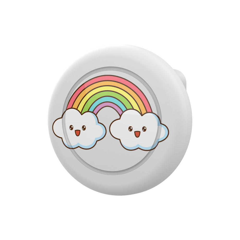 AirTag badge case - white with rainbow print — Hurtel