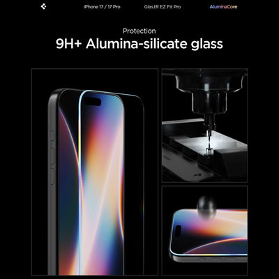 Spigen Glas.TR EZ Fit Pro Tempered Glass for iPhone 16 Pro / 17 / 17 Pro - Transparent