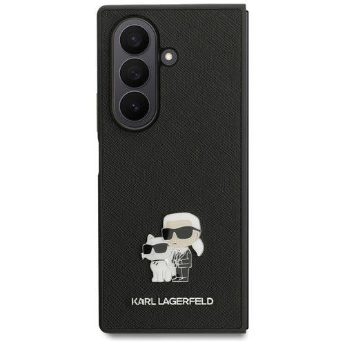 Karl Lagerfeld Saffiano Karl&amp;Choupette Pin Case for Samsung Galaxy Z Fold7 - Black
