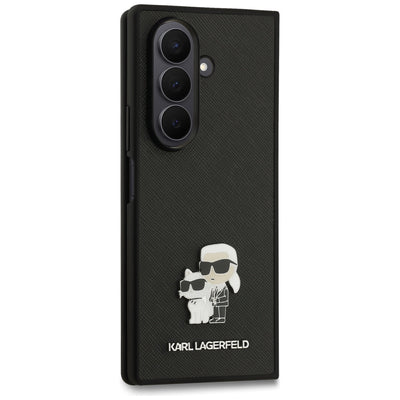 Karl Lagerfeld Saffiano Karl&amp;Choupette Pin Case for Samsung Galaxy Z Fold7 - Black
