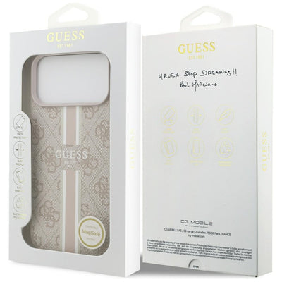 Guess 4G Printed Stripes MagSafe case for iPhone 17 Pro Max - pink