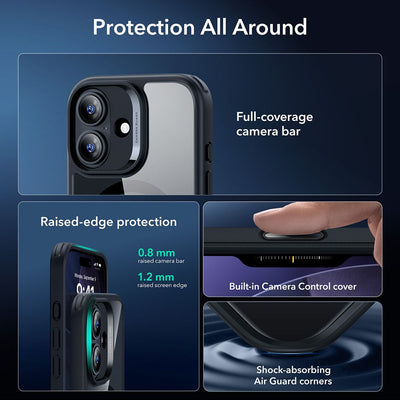 ESR Classic Hybrid MagSafe + Tempered Glass Set for iPhone 17 - Clear Black