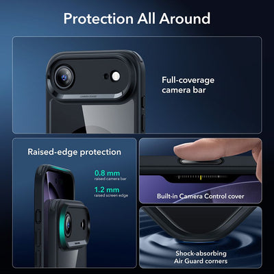 ESR Classic Hybrid MagSafe + Tempered Glass Set for iPhone 17 Air - Clear Black