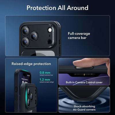 ESR Classic Hybrid MagSafe + Tempered Glass Set for iPhone 17 Pro Max - Clear Black