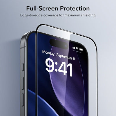 ESR UltraFit Tempered Glass 2-pack for iPhone 16 Pro / 17 - transparent