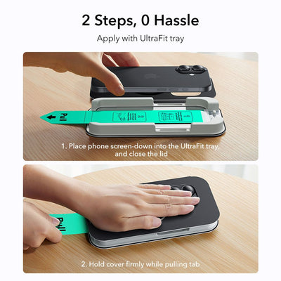 ESR UltraFit Tempered Glass 2-pack for iPhone 16 Pro / 17 - transparent