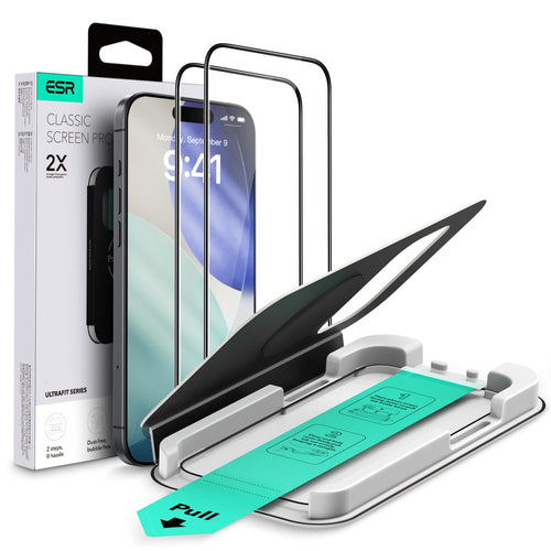ESR UltraFit Tempered Glass 2-pack for iPhone 17 Pro - transparent