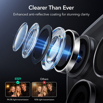 ESR Armorite Camera Protector for iPhone 14 Pro / Pro Max / 15 Pro / Pro Max / 16 Pro / Pro Max / 17 Pro / Pro Max - Clear