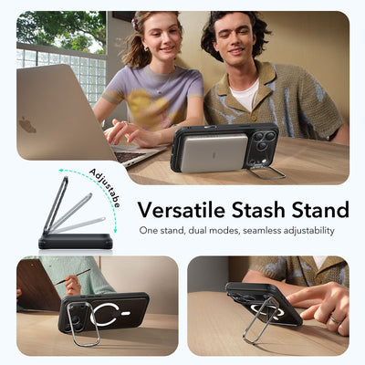 ESR Classic Hybrid Kickstand MagSafe Case for iPhone 17 Pro Max - Clear Black