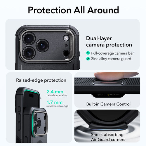 ESR Cyber ​​Kickstand MagSafe Case for iPhone 17 Pro - Black