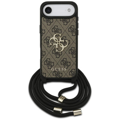 Guess 4G Big Logo Cord Stap Crossbody Case for iPhone 17 Air - Brown