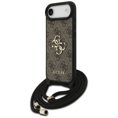 Guess 4G Big Logo Cord Stap Crossbody Case for iPhone 17 Air - Brown