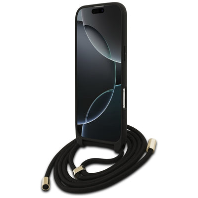 Guess 4G Big Logo Cord Stap Crossbody Case for iPhone Air - Black