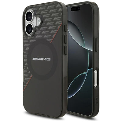 AMG Double Layer Transparent Rhombs MagSafe Case for iPhone 17 - Black and Red — Mercedes
