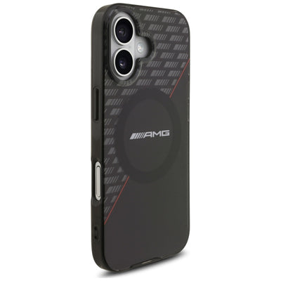 AMG Double Layer Transparent Rhombs MagSafe Case for iPhone 17 - Black and Red — Mercedes