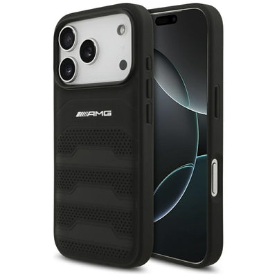AMG Leather Debossed Lines Logo Case for iPhone 17 Pro - Black — Mercedes