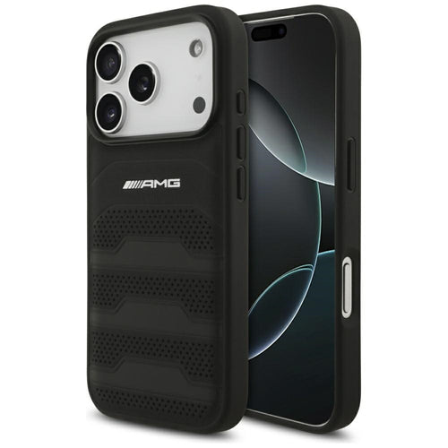 AMG Leather Debossed Lines Logo Case for iPhone 17 Pro - Black — Mercedes