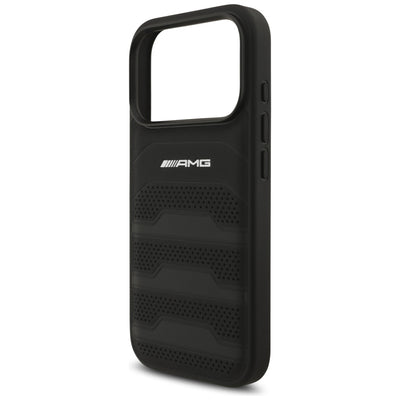 AMG Leather Debossed Lines Logo Case for iPhone 17 Pro - Black — Mercedes